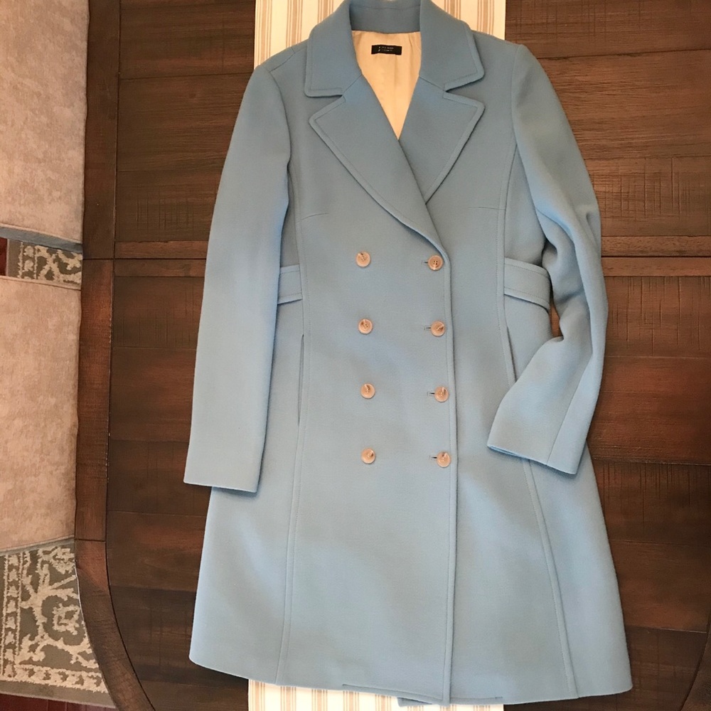 J. Crew double breasted dress coat in light blue